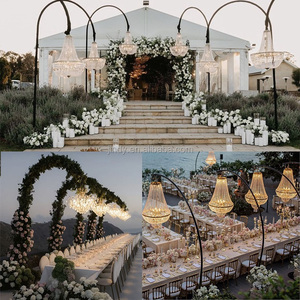 حامل ثريا أسود وذهبي بارتفاع 10 أقدام لتزيين حفلات الزفاف والمناسبات - Product Image 4