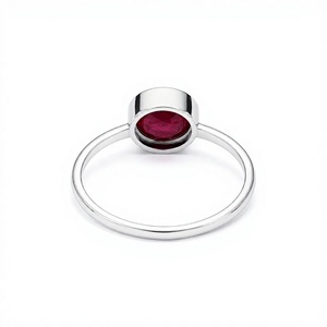 Ruby <b>Ring</b> in 925 Sterling Silver <b>Rhodium</b> Plated Round Cut Prong Setting Luxury Women s Gemstone <b>Ring</b> for Wedding & Party - Product Image 4