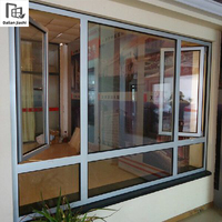 Revêtement en poudre de l'efficacité énergétique Windows à battant en aluminium à double verre trempé