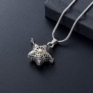 IJD20005 похоронная мини-клетка со звездами, круглый медальон для сувенира для домашних животных/человека, похоронная урна из нержавеющей стали, медальон со звездами - Product Image 3