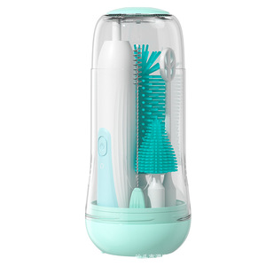 Brosse à bouteille de lait transfrontalière à 3 têtes Boîte de rangement Brosse de nettoyage électrique pour biberon - Product Image 1