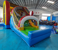 Piscine gonflable 5 en 1, structure commerciale pour enfants, grande roue à rebond d'eau à 2 voies, maison avec toboggan