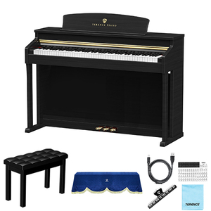 Piano Digital Vertical TERENCE E50 de 88 Teclas con Acción de Martillo Contrapesado, 3 Pedales, Altavoz Integrado y Funciones Avanzadas <span class=keywords><strong>para</strong></span> Uso Doméstico - Product Image 2