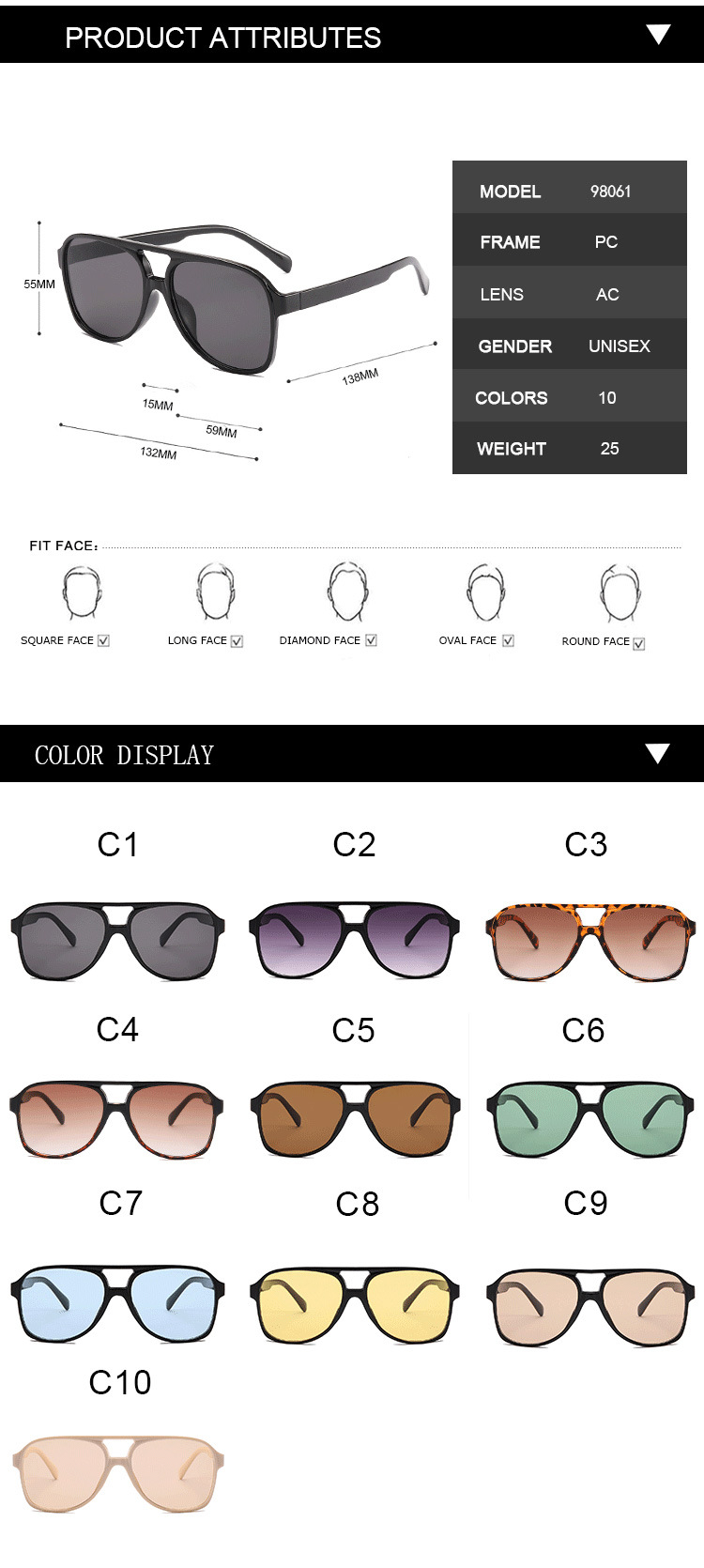 Cadre noir flocons gris