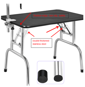 Mesa seca plegable duradera de 300KG de capacidad máxima <span class=keywords><strong>para</strong></span> perros y gatos, calidad de salón con reposabrazos y bandeja de soga, mesa de aseo <span class=keywords><strong>para</strong></span> mascotas - Product Image 2