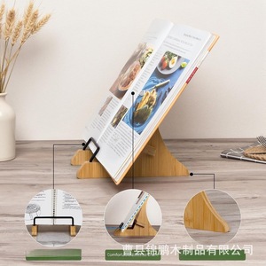 Wooden Recipe <b>Holder</b> Triangle Shape Multifunctional <b>Standing</b> Type For Kitchen <b>Book</b> Photo Display - Product Image 1