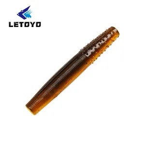 LETOYO LSB053 Senko umpan pancing lembut, umpan cacing lembut plastik 8 buah Ned Rig lembut TPR 3.8g 6.9cm