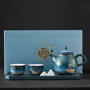 Ensemble de tasses <span class=keywords><strong>en</strong></span> céramique florale de lotus 3,5 oz Poterie émaillée traditionnelle flamboyante Bleu clair Ensemble de tasses à thé Théière Ensemble de tasses <span class=keywords><strong>en</strong></span> porcelaine artisanales - Product Image 5