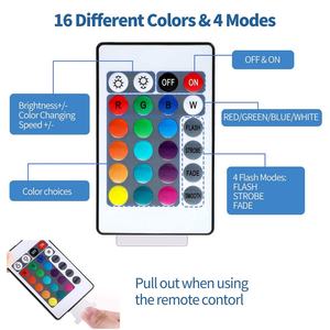 Support de lampe LED 7/16 couleurs, base de lampe 3D illusion, lampe LED acrylique anime, veilleuse avec câble USB et télécommande - Product Image 5