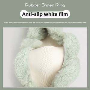 Housse de <span class=keywords><strong>volant</strong></span> en PVC torsadé et peluche à 3 branches <span class=keywords><strong>pour</strong></span> l'hiver, motif dessin animé mignon, courte, universelle, chaude, ronde, en forme de D - Product Image 4