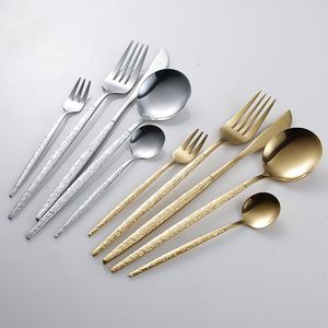Portuguese Stainless Steel Cutlery Set Golden Western-style Steak Knife Rice Spoon Dessert Fork Flatware for Restaurant Use - Product Image 3