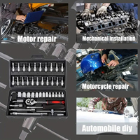 Juego de 46 Piezas de Herramientas para Reparación de Automóviles CR-V, Herramientas Manuales para Motocicletas Todoterreno, Juego Completo de Llaves de Trinquete