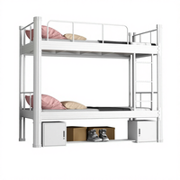 Lit en acier à double couche pour dortoir scolaire et chantier de construction, design moderne et simple, fabriqué en Chine
