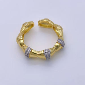 럭셔리 18K 골드 대나무 모양 팔찌 반지 디자이너 여성 2025 아프간 돌 인도 보석 세트 - Product Image 6