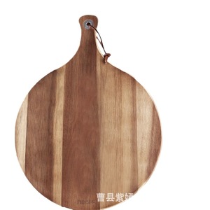 Bandeja para Pizza de Madera de Acacia con Asa, Estilo Retro, Plato para Servir en Fiestas, Comidas, Frutas, Delicatessen y Repostería - Product Image 5