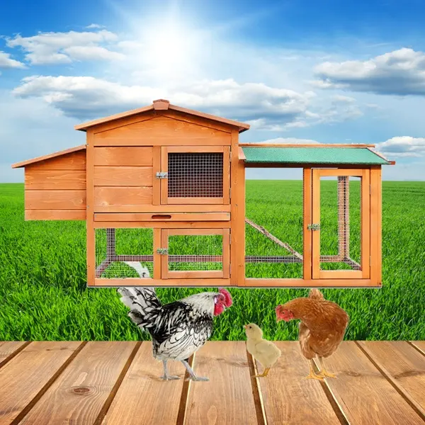 Vendita calda Outdoor grey Pet House Chicken Nesting Box Bunny Rabbit Hutch grande gabbia di gallina in legno