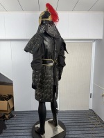 Vestes et Manteaux pour Hommes de Style Général Chinois Ancien, Costume de Guerrier Noir et Or, Casque, pour Reconstitutions Historiques, Spectacles Scéniques et Halloween