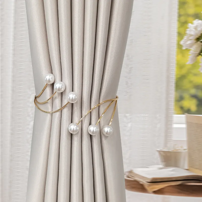 Fermatende elastiche per tende di fascia alta di lusso leggero fermatende per tende in metallo fermatende per tende con perle