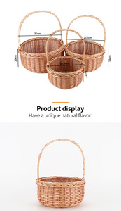 Hot Bán Phổ Lớn <span class=keywords><strong>Wicker</strong></span> Handmade Vòng <span class=keywords><strong>Hamper</strong></span> Với Xử Lý Hoa Trái Cây Bánh Mì Dã Ngoại Quà Tặng Lưu Trữ Giỏ - Product Image 6