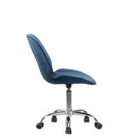 Chaise de bureau pivotante moderne en velours avec hauteur réglable et base rotative, structure en métal
