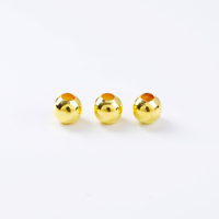 Perles entretoises rondes en cuivre plaqué or 18 carats, durables, pour la conception de bracelets et colliers, en gros, en stock