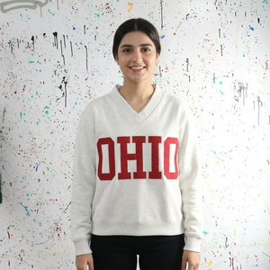 Sudadera con capucha OHIO gris ceniza, hecha a medida, de terciopelo, con media cremallera, oversize, 100% algodón, con apliques bordados, cuello ancho, CLUSH SPORTS - Product Image 1