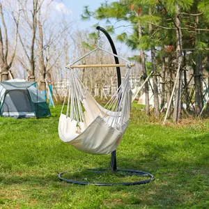 Silla hamaca moderna de lona de algodón, columpio colgante relajante para porche para uso en jardín al aire libre, muebles de máxima comodidad