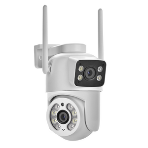 Icsee Ngoài trời 4k ống kính kép không dây IP CCTV Mạng Camera wifi bóng Máy an ninh với built-in mic và CMOS cảm biến - Product Image 1