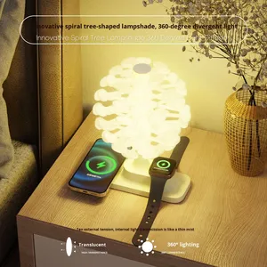 โคมไฟตั้งโต๊ะ LED ไร้สาย รูปทรง<span class=keywords><strong>ต้นไม้</strong></span>แบบเกลียว CJH ของตกแต่งบ้านสุดสร้างสรรค์ ใช้ชาร์จโทรศัพท์มือถือ นาฬิกา โคมไฟข้างเตียง ของขวัญวันเกิด - Product Image 4