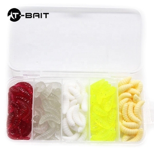100 pièces/sac Appât de pêche souple lumineux de haute qualité en gros, type ver de farine/larve, biomimétique, <span class=keywords><strong>2</strong></span>,4 cm 0,4 g - Product Image 6