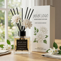 Diffuseur de roseaux Gardenia 100ml, parfum floral avec patchouli et fleur d'oranger pour chambre et maison