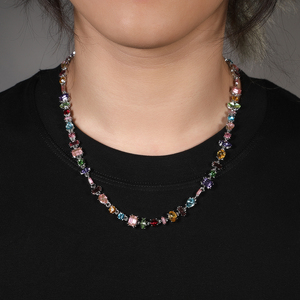 UWIN Colorful Confetti <strong>Necklace</strong> Shiny <strong>Candy</strong> Crystal Glass Rainbow Color Soft <strong>Necklace</strong> for Women - Product Image 3