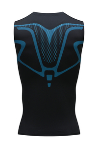 Camicie a compressione con Logo personalizzato da <span class=keywords><strong>uomo</strong></span> senza maniche per allenamento atletico canotta sportiva con strato di Base per palestra da corsa - Product Image 2