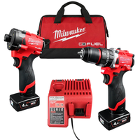 Visseuse à chocs sans fil M12 Milw Brushless pour électriciens, bricolage à domicile, assemblage de meubles avec 2 batteries, ensemble de sacs à outils Chatger