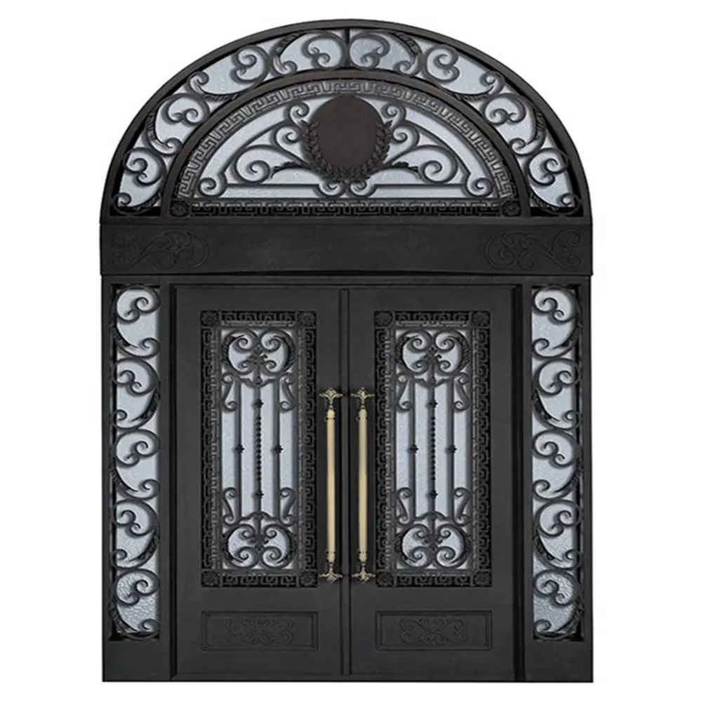 Чудесная простая металлическая основная дверь металлического дизайна для дома окна Главная двойная дверь деревянная наружная железная французская дверь