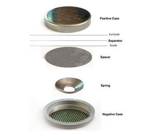 316ssリチウムイオン電池CR2016/ CR2032コニカルスプリングとスペーサー付きコイン電池ケース - Product Image 1