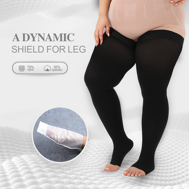 Men Women for Varicose Veins Class 3 Compression Stockings Medical Grade Open Toed 30-40mmHg
