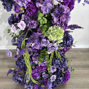 Arche de fleurs artificielles en soie pour décorations de mariage en extérieur, nouvelle collection, durable, écologique, arche de fleurs violettes en forme de corne - Product Image 6
