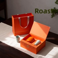 Caja de Regalo de Té 4 en 1 Preferida de la Era Yilu Lingxian, Caja Vacía para Té Negro de Espino y Té Rojo de Árbol Antiguo, Papel Especial con Serigrafía