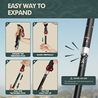 Bâton de marche en aluminium réglable en Offre Spéciale Bâton de trekking pliant Bâtons de randonnée pliables 1 pièces