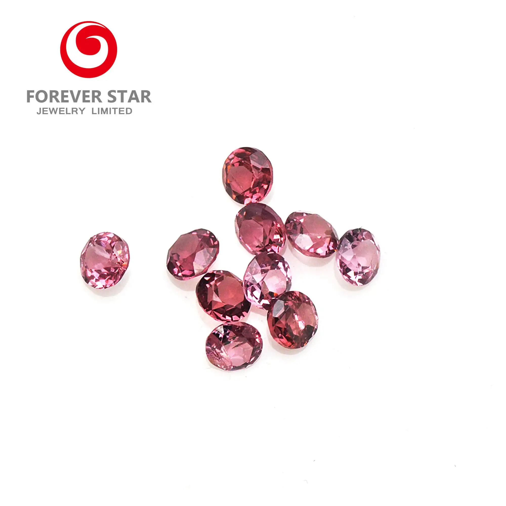 Factory Price Natural Rose Garnet stone Round And Oval Cut Rhodolite red garnet price per carat