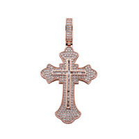 Collier pendentif croix de luxe avec zircon cubique étincelant, plaqué or, bijoux religieux pour hommes et femmes, charme crucifix