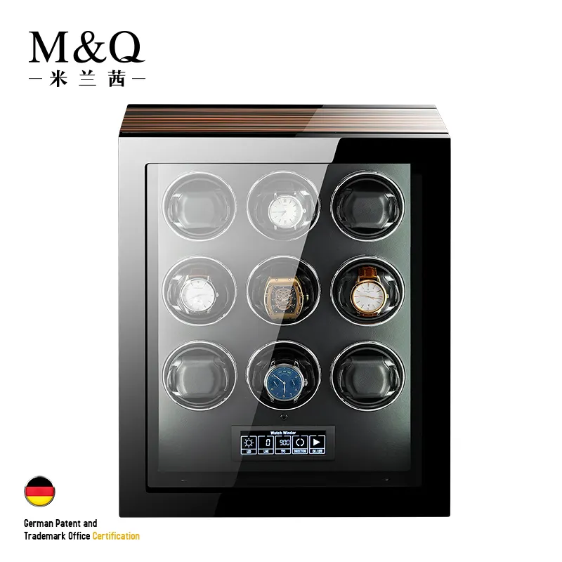 Automatic Watch Winder 9 Watches Storage Box LED display smart watch collection box