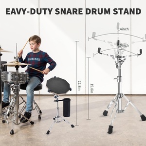 Kit de Pad de Práctica de Batería con Altura Ajustable - Set Todo en Uno para Casa, Escuela y Viajes con Soporte, <span class=keywords><strong>Baquetas</strong></span> y Estuche de Transporte - Product Image 6