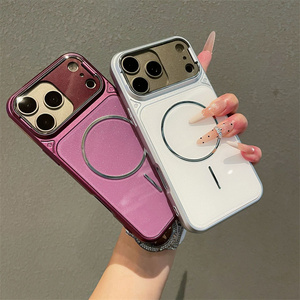 เคสโทรศัพท์พร้อมกล้องแว่นกันแดด ที่ยึดแม่เหล็กเต็มรูปแบบ สำหรับ iPhone 18 17 16 15 14 Pro Max  แบบมีกลิตเตอร์ พร้อมขาตั้งเลนส์  วัสดุ PC  ฝาหลัง - Product Image 2