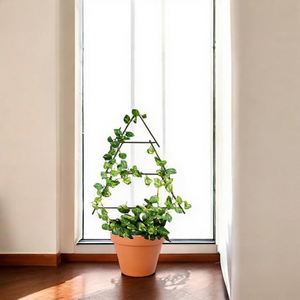 Support de pot de fleurs en terre cuite minimaliste moderne, support de treillis pour plantes en métal en forme de A - Product Image 1