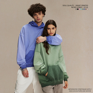 Felpa moda uomo 430g Logo personalizzato di alta qualità stile lavaggio stampa XL acqua sottile lavaggio Look stile alta moda - Product Image 4