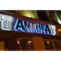 Letras y letreros LED 3D impermeables para exteriores, letrero comercial personalizado para edificios, tablero de letras de canal LED de metal inoxidable
