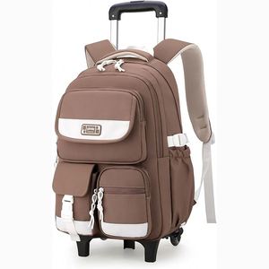 Free Sample Student Rolling Backpack College <b>Wheeled</b> Trolley Luggage <b>Bag</b> <b>Travel</b> Business Laptop Backpack Waterproof Black - Product Image 3