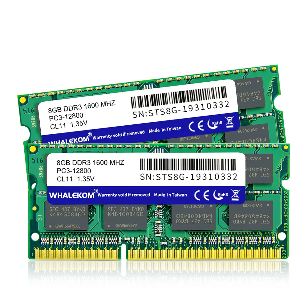 卸売1.35V 1.5V DDR3メモリRAM 8GB 1600MHz 1333MHz DDR 3 RAM 4GB SoDIMMメモリラップトップ用